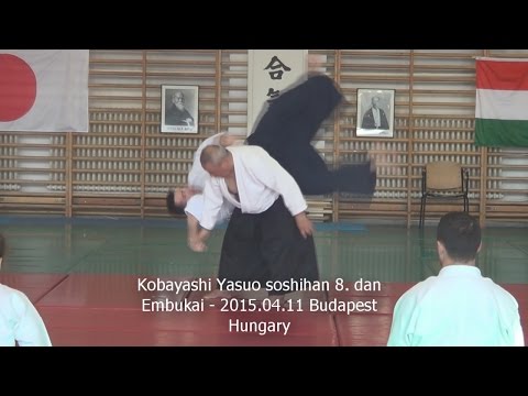 Kobayashi Yasuo soshihan 8. dan Aikido Embukai 2015.04.12. Budapest, Hungary