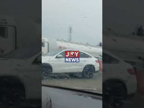 Scene from the accident site on the Accra–Tema Motorway near Saka Saka Park in early hours of today.