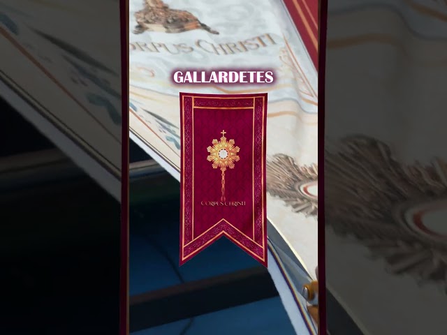 Vídeo relacionado con Porras E&B Balconera Colgadura Corpus Christi Semana Santa Religiosa en Tela con lazos 70x100 cm Original