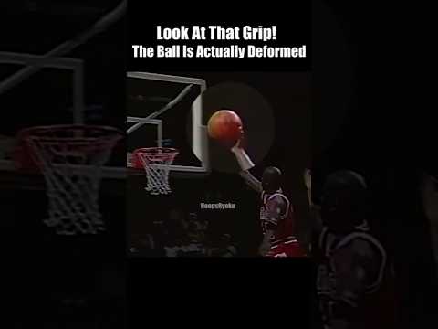MJ's Hand Size Is Unreal! Look At The Ball Deforming #basketball #nba #michaeljordan#shorts