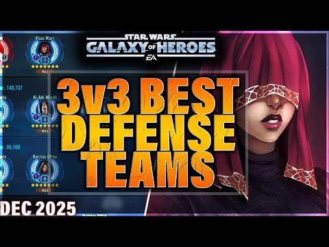BEST 3v3 DEFENSE TEAMS (December 2025) #starwars #galaxyofheroes #grandarena #gac #swgoh