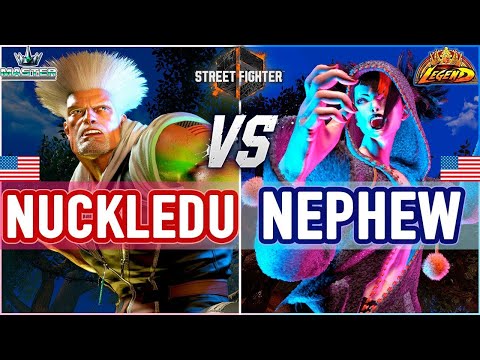 SF6 - Nuckledu (Guile) vs Nephew (Juri) - High Level Gameplay