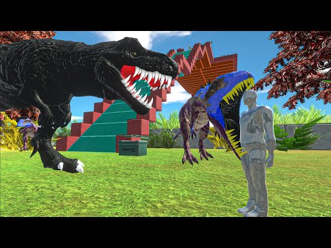 FPS HUNTED BY DINOSAURS IN SCARY MAZE. CAN I REACH THE SAFEPOINT? - Animal Revolt Battle Simulator