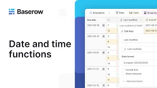 How to use date and time functions in Baserow