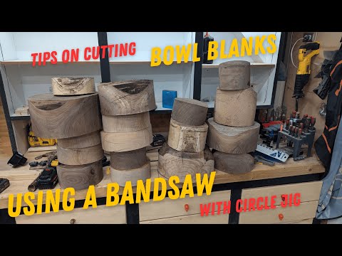 Cutting Bowl Blanks using Bandsaw with circle cutting Jig