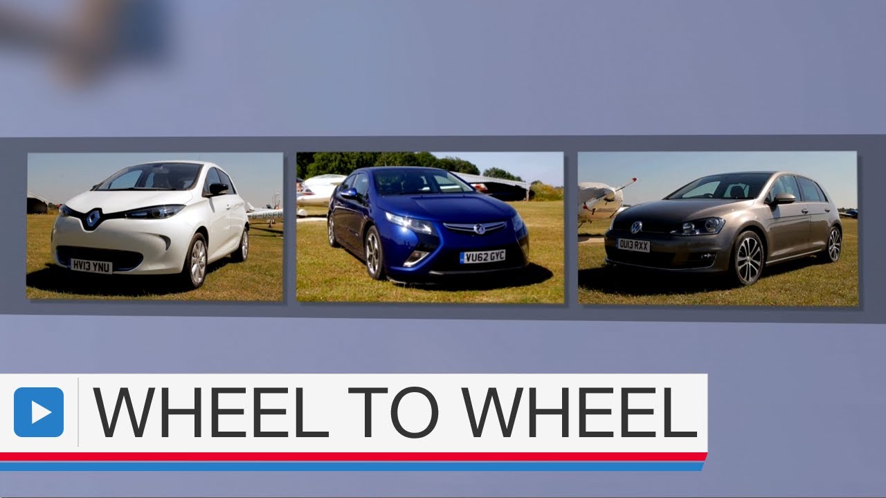 Renault Zoe vs Vauxhall Ampera vs Volkswagen Golf