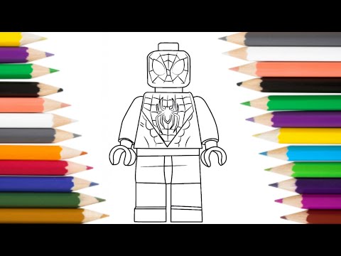 Lego Spider man. Miles Morales Spider man Coloring