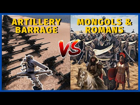WW2 Artillery Barrage vs 2 MILLION Mongols and Romans Alliance - Ultimate Epic Battle Simulator 2