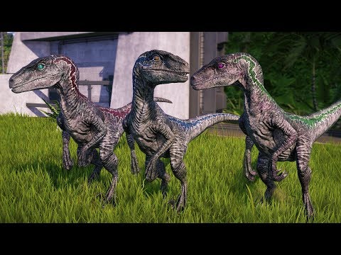 🌍 Jurassic World Evolution - Indoraptor Vs Blue and Her Sisters (RED & GREEN) Breakout and Fight!