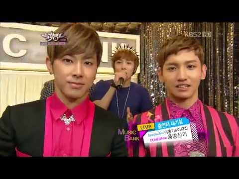121005 TVXQ - Catch Me Special Comeback Stage ( Waiting Room ) Cute @Music Bank