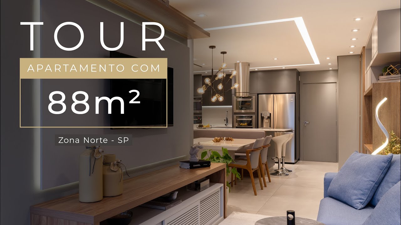 TOUR EM APARTAMENTO DE 88m² COM DECORAÇÃO INSPIRADORA