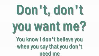 Human League - Don't you want me baby & lyrics .wmv