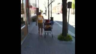 Bum with a shopping cart