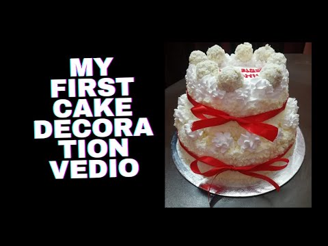 Simple  two tier  cake decorating  idea/ aneena vadakkethala/ moon vlogs