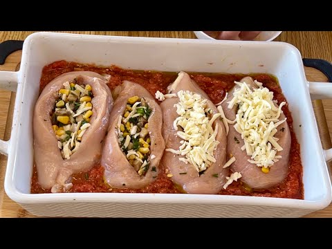 MEILLEURE RECETTE BLANC DE POULET FARCI AUX CHAMPIGNONS🍄 🍄