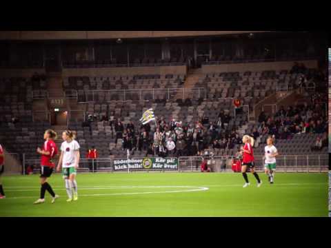Hammarby audience supporting Hammarby damfotboll against Limhamn Bunkeflo