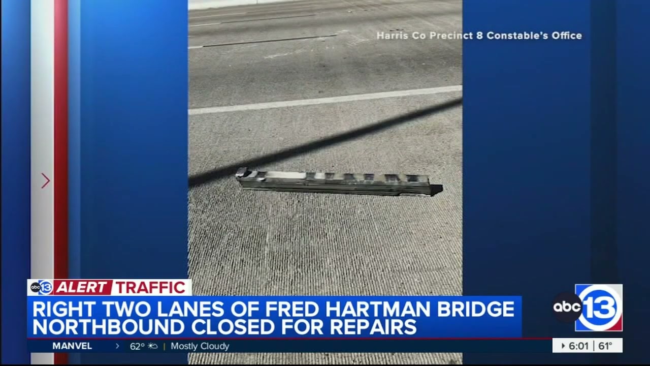 2 NB lanes of Fred Hartman Bridge closed for repairs for 2nd day