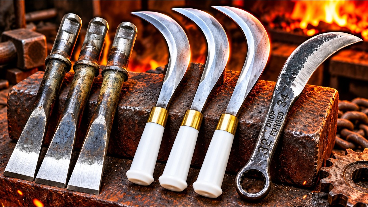 Forging A Three Popular Tool Making 🔥 | Hasiya kaise banaye | Making A Katari | How To Make Katari