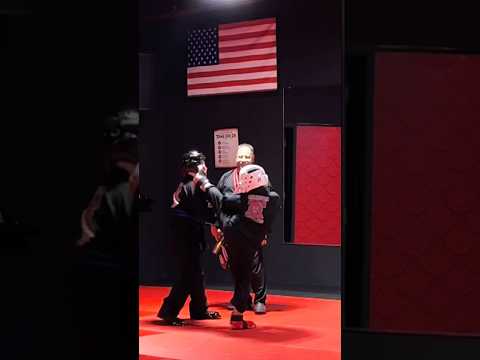 Jason Arena Jr learning new defensive back kick combinations in Tang Soo Do class. #tangsoodo