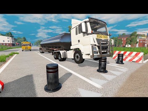 Cars vs Bollards – BeamNG.Drive