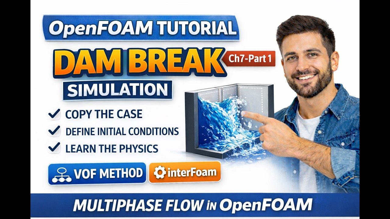 Start Multiphase in OpenFOAM: Dam Break Case Walkthrough (VOF / interFoam) | Ch7.Part 1