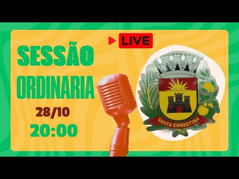 Sessão Ordinária 28/10/2025 da Câmara Municipal Santa Ernestina