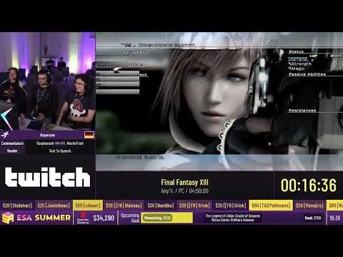 Final Fantasy XIII [Any%] by Kayarune - #ESASummer22