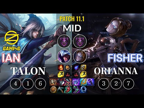 OZ Ian Talon vs Fisher Orianna Mid - KR Patch 11.1