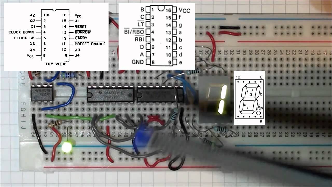 Experiments 4.4 : Binary Coded Decimal (BCD) Counter with 7 Segment Display