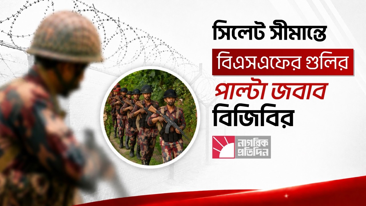 সিলেট সীমান্তে বিএসএফের গুলির পাল্টা জবাব বিজিবির