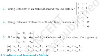 Download Lagu NCERT Class 12 Determinants Chapter 4 Using Cofactors of elements of second row, evaluate Thumbnail