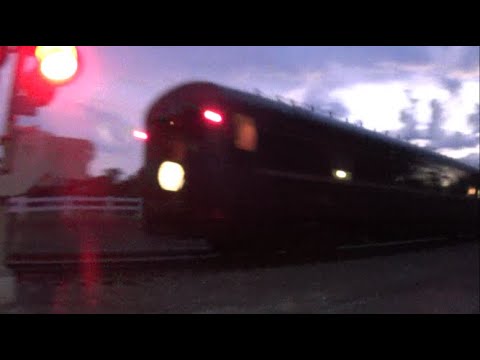 Amtrak in Twilight with Horn Show and PRR Private Car