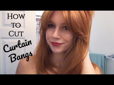 How to Cut Curtain Bangs! Face Framing Bangs - Step by...