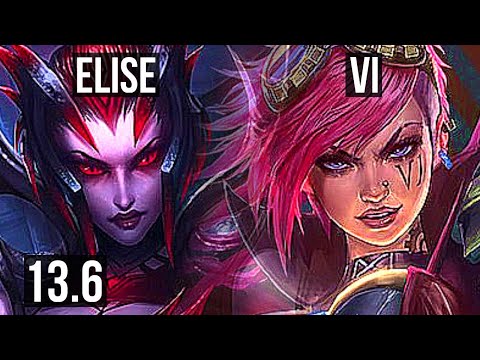 ELISE vs VI (JNG) | 9/0/6, 1100+ games, Legendary, 1.0M mastery | KR Master | 13.6