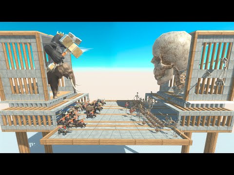 King Centaur vs Skeleton King on Great Arena in Animal Revolt Battle Simulator