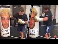 BEN ASKREN LANDING KNOCKOUT HOOKS ON HEAVY BAG TRAINING FOR JAKE PAUL | NEW TRAINING FOOTAGE