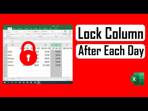 How to Lock Column After Each Day in Microsoft Excel