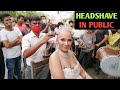 English Bride Headshave Head Shave Women India 2021 Mundan Ceremony Vlog Indian New Barbershop