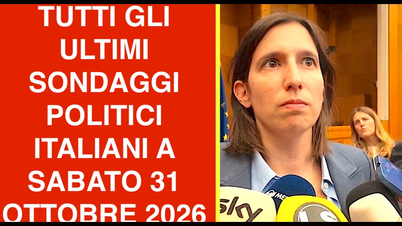TUTTI GLI ULTIMI SONDAGGI POLITICI ITALIANI A SABATO 31 OTTOBRE 2026