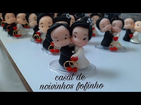 CASAL DE NOIVINHOS PERSONALIZADOS, Faby arte em biscuit