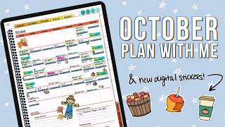 PLAN WITH ME | October 2021 iPad Digital Planner Setup in Goodnotes + NEW Fall Digital Stickers