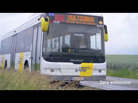 Electric buses in Belgium from Ebusco & Multiobus for De Lijn in Flanders driving up to 350 km.
