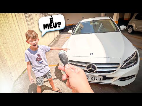 olha a REAÇÃO dele vendo nosso CARRO NOVO