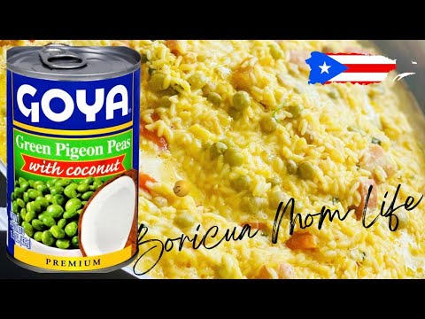 Boricua Style Pigeon Peas With Coconut Milk | Arroz con Gandules Con Coco Y Tocino | Puertorriqueño