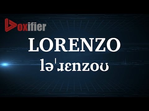 English Pronunciation of Lorenzo - Voxifier.com