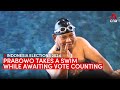 Prabowo takes a swim while awaiting vote counting