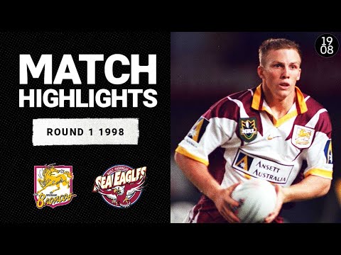 Brisbane Broncos v Manly Sea Eagles, Round 1, 1998 | Classic Match Highlights | NRL