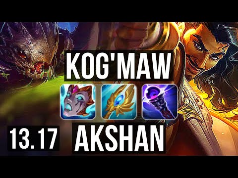 KOG'MAW vs AKSHAN (MID) | Penta, 9 solo kills, Dominating | NA Challenger | 13.17