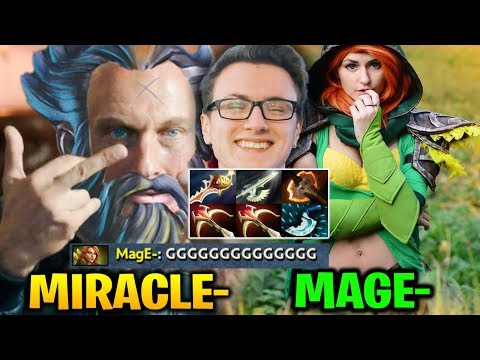 MIRACLE- Kunkka RAPIER vs MAGE-  Side Walk Windranger Dota 2 7.18