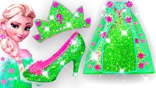 ✨Colorful Frozen Dresses💖Disney Princess Elsa Dress High Heels Crown